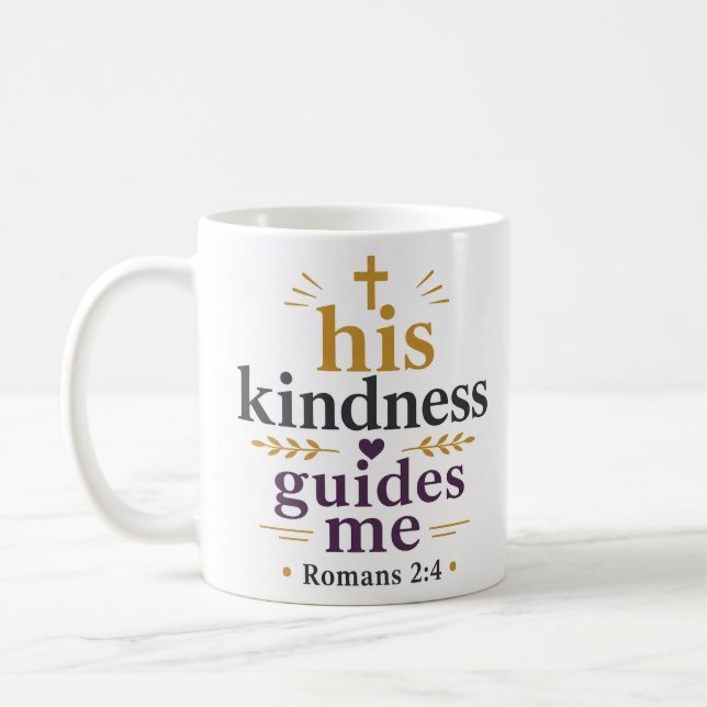 Mug Sa bonté me guide Citation chrétienne moderne (Gauche)