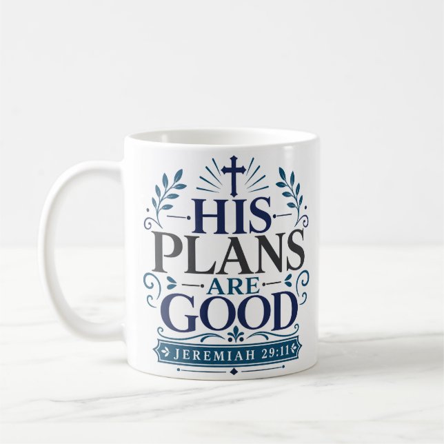 Mug Sa citation de dévotion quotidienne « Ses plans so (Gauche)