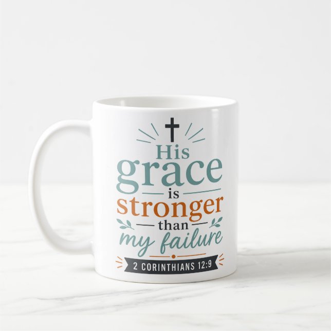 Mug Sa Grâce Est Plus Forte Que Ma Citation Biblique D (Gauche)