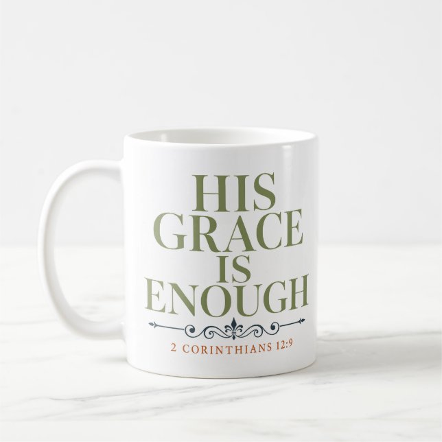 Mug Sa Grâce Est Suffisante Citation Chrétienne D'enco (Gauche)