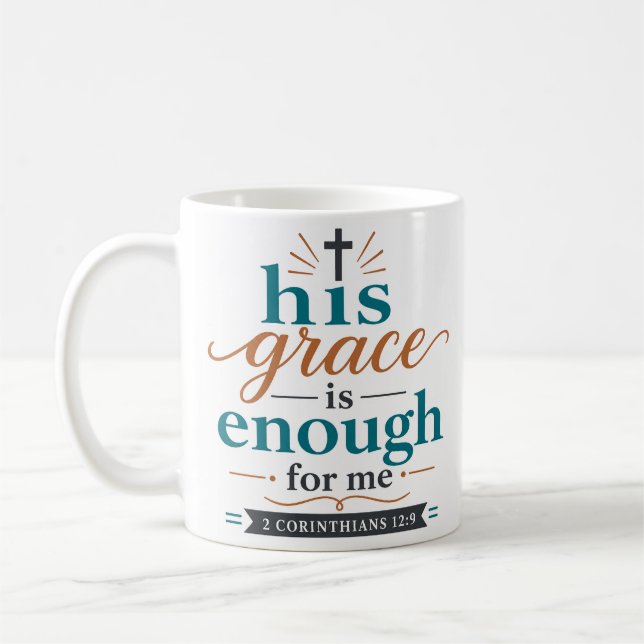 Mug Sa Grâce Est Suffisante Pour Moi Citation De L'Écr (Gauche)