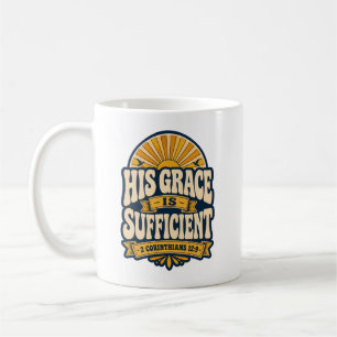 Mug Sa Grâce Est Suffisante Retro Sunrise Chrétien