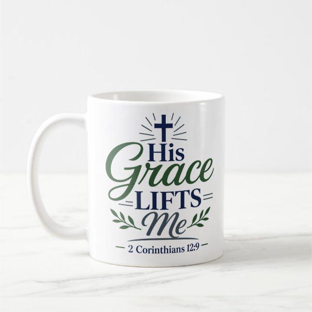 Mug Sa Grâce Me Soulève Citation De L'Écriture Du Mati (Gauche)