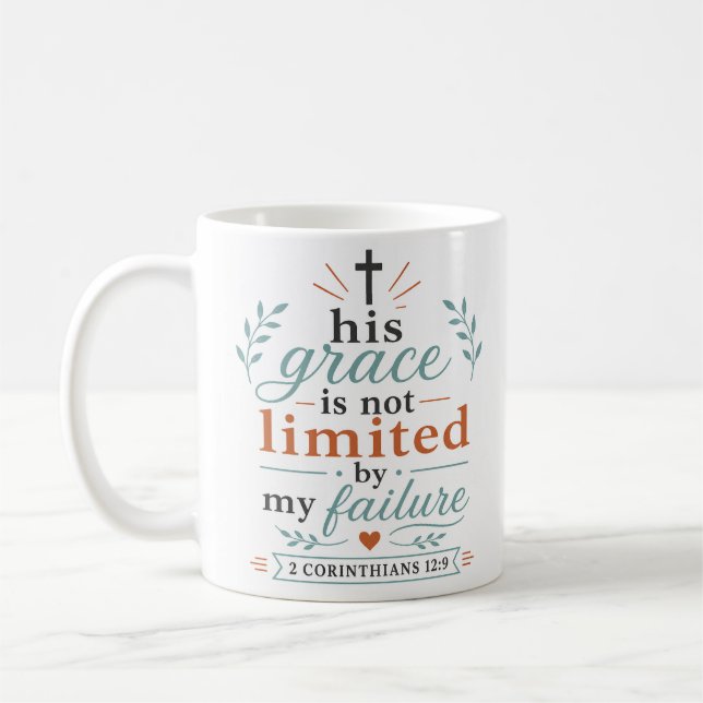 Mug Sa Grâce N'Est Pas Limitée Par Mon Échec Chrétien (Gauche)