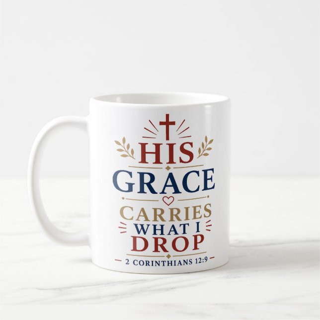 Mug Sa Grâce Porte Ce Que Je Lâche Citant L'espérance (Gauche)