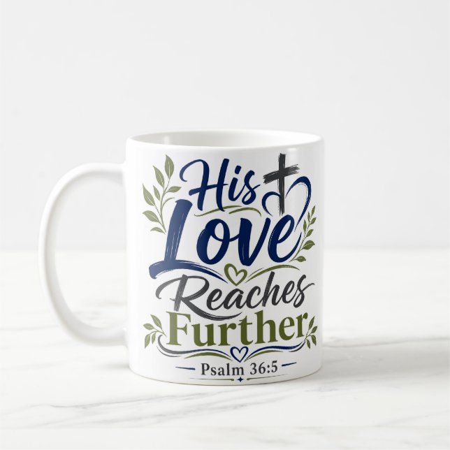 Mug Sa Love S'étend Plus Loin Citation De L'Écriture R (Gauche)