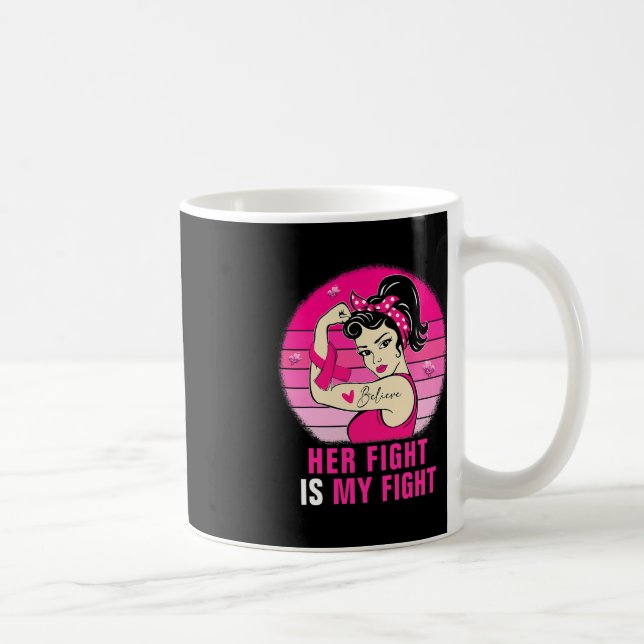 Mug Sa Lutte Est Ma Lutte Rosie Riveter Cancer Du Sein (Droite)