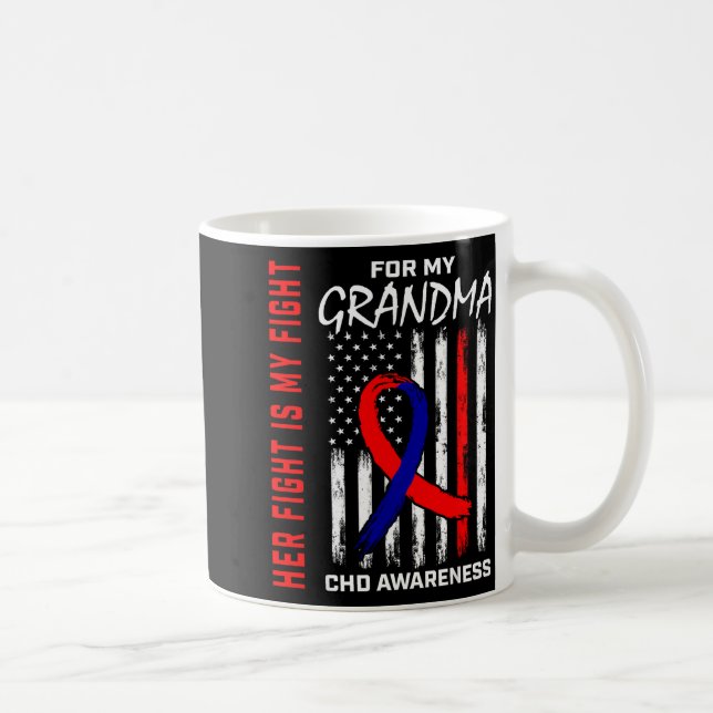 Mug Sa lutte grand-mère sensibilisation Chd drapeau am (Droite)