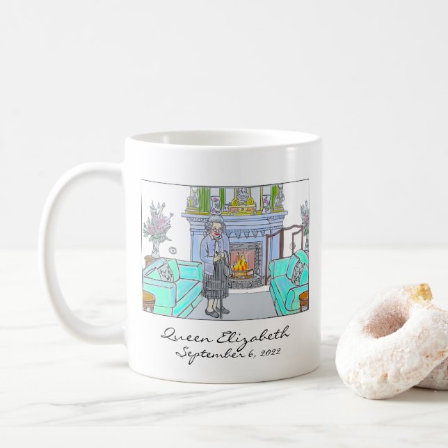 Mug Sa Majesté, la Reine Elizabeth II (Avec donut)