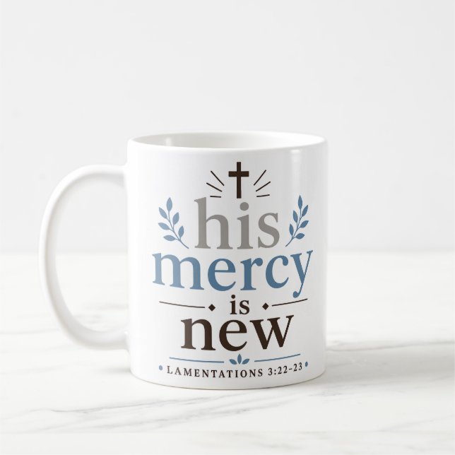 Mug Sa miséricorde est nouvelle Citation chrétienne in (Gauche)