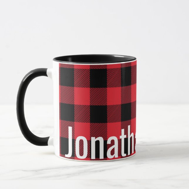 Mug Sa muqueuse Red Black Buffalo Plaid (Gauche)