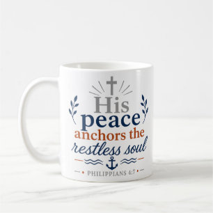 Mug Sa Paix Ancre L'Âme Inquiète Citation Moderne