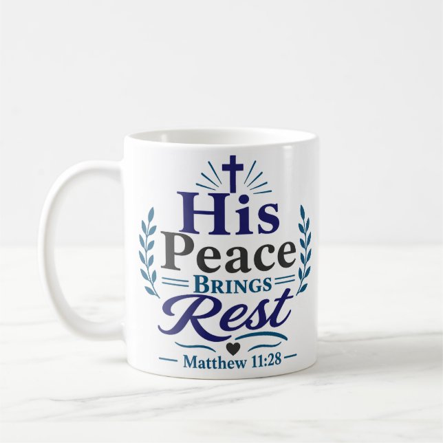 Mug Sa Paix Apporte du Repos Citation de Dévotion Mati (Gauche)