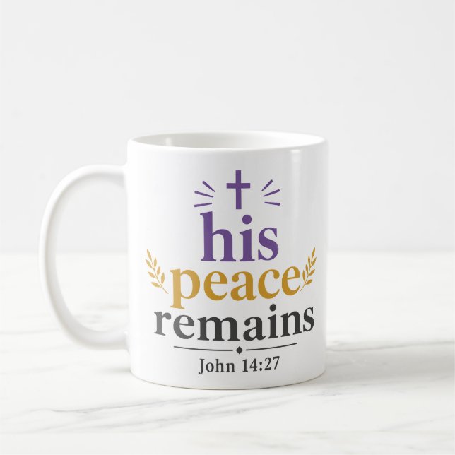 Mug Sa Paix Reste Typographie Chrétienne Des Écritures (Gauche)
