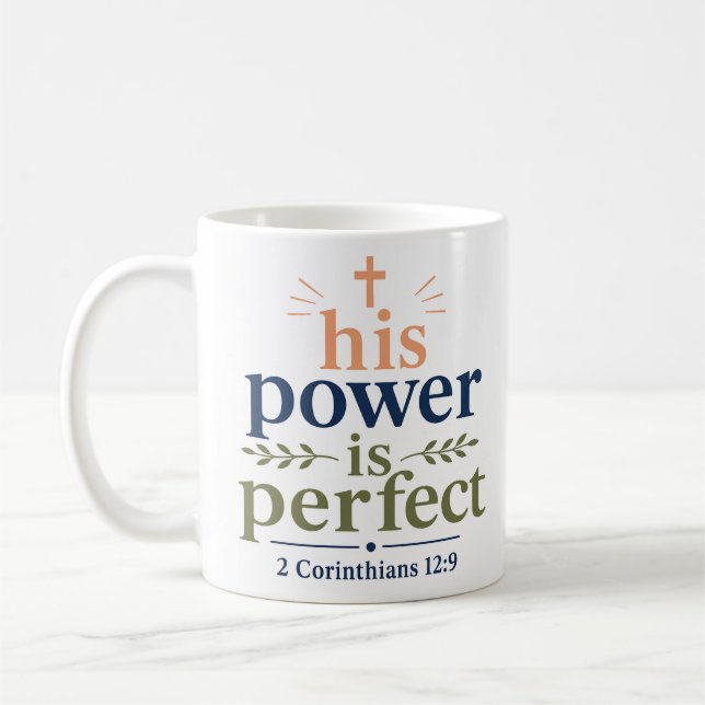 Mug Sa Puissance Est Parfaite Typographie Chrétienne M (Gauche)