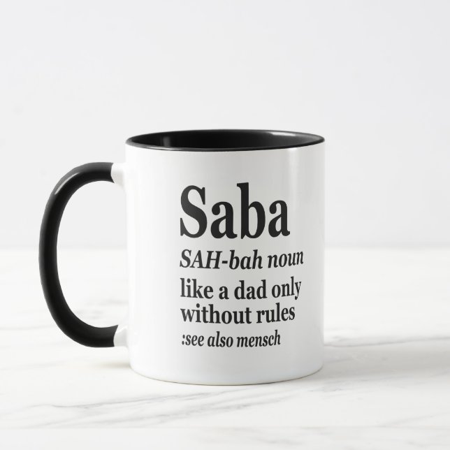 Mug Saba Hébreu Grand-père Définition Juif Hanoukka Gi (Gauche)