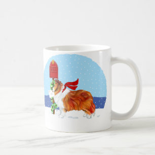 Mug Sable de courrier de Noël de Sheltie