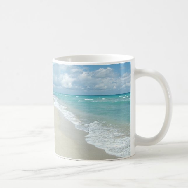 Mug Sable extrême de blanc de vue de plage de (Droite)