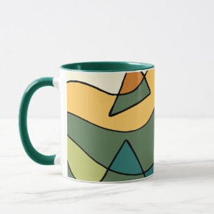 Mug Sac à main de design vintage abstrait dessiné à la