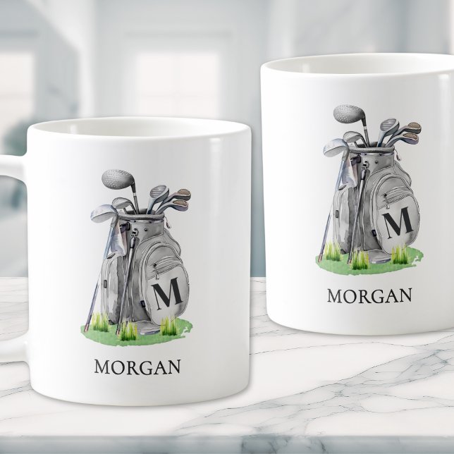 Mug Sac de golf Monogramme (Monogram Golf Bag Coffee Mug)