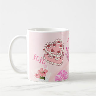 Mug Sac fourre-tout rose kawaii féminin.