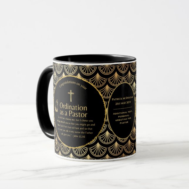 Mug Sacré Prêtre Cadeau Pasteur diacre Ordination pers (Devant gauche)