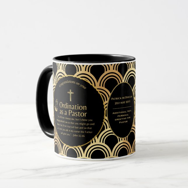 Mug Sacré Prêtre Cadeau Pasteur diacre Ordination pers (Devant gauche)