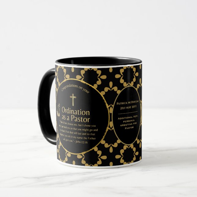 Mug Sacré Prêtre Cadeau Pasteur diacre Ordination pers (Devant gauche)