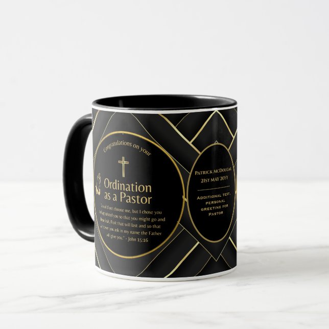Mug Sacré Prêtre Cadeau Pasteur diacre Ordination pers (Devant gauche)