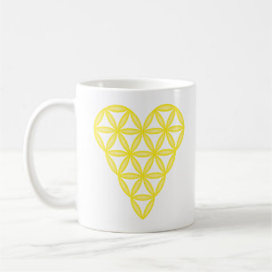 Mug Sacred Heart - Coeur de vie, 3D/Jaune.
