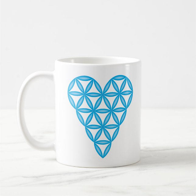 Mug Sacred Heart - Coeur de vie, 3D/SkyBlue. (Gauche)