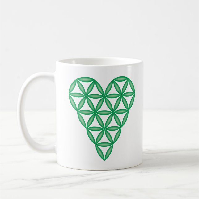 Mug Sacred Heart - Coeur de vie, 3D/Vert. (Gauche)