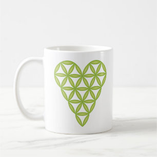 Mug Sacred Heart - Coeur de vie, 3D/Vert 01.