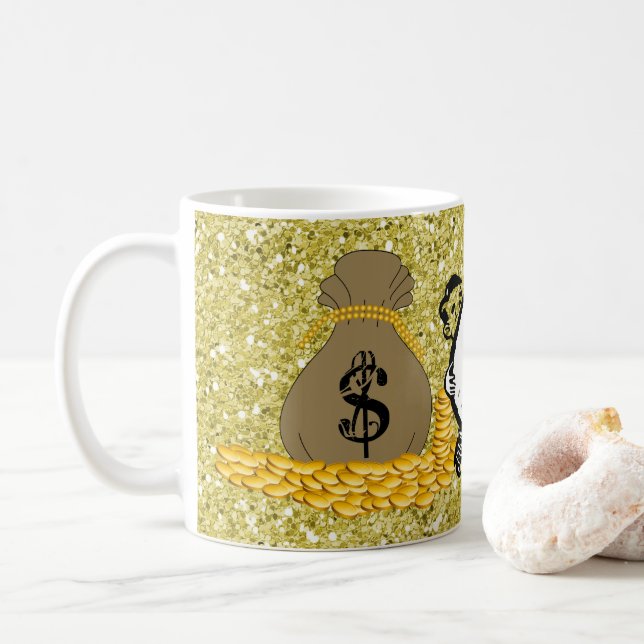 Mug Sacs argent Parties scintillant Gold Faux (Avec donut)