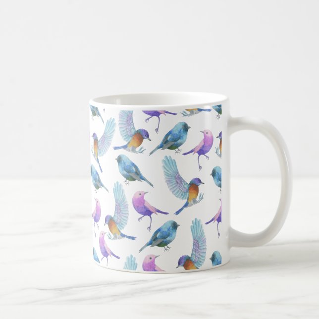 Mug Safari d'aquarelle : Oiseaux (la personnaliser BG (Droite)