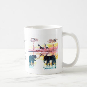 Mug Safari Sunset Elephant, Giraffe Faune