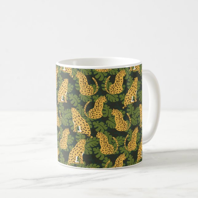 Mug Safari tropical sauvage Leopard Jungle Palms (Devant droit)
