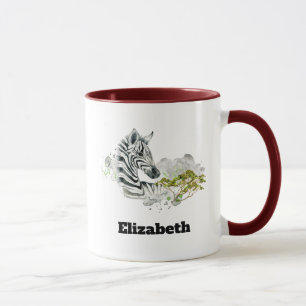 Mug Safari Zebra Wild Animal Exotique En Aquarelles