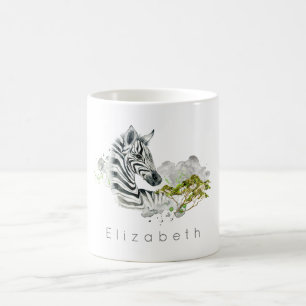 Mug Safari Zebra Wild Animal Exotique En Aquarelles