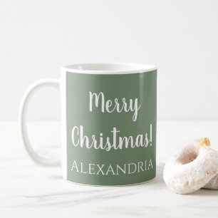 Mug Sage de Noël personnalisé vert