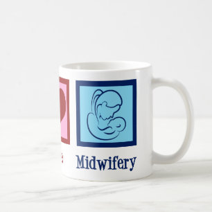 Mug Sage-femme mignonne d'obstétrique d'amour de paix
