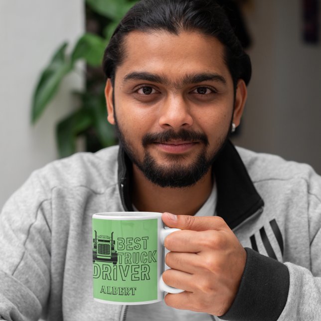Mug Sage personnalisé Meilleur conducteur de camion tr (Créateur téléchargé)