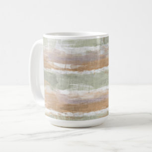 Mug Sage Vert Violet Orange Blanc Aquarelle Bandes