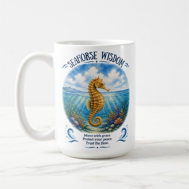 Mug Sagesse de l'Hippocampe Sous les Vagues (Gauche)