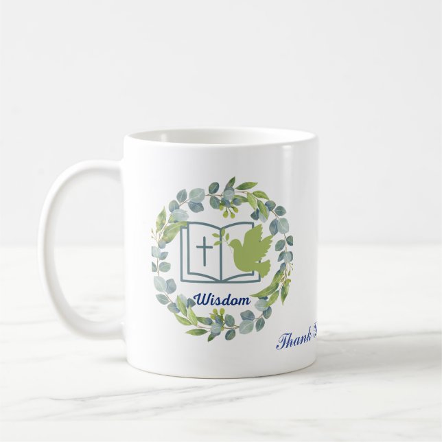 Mug Sagesse personnalisée Coupe de Merci vert (Gauche)