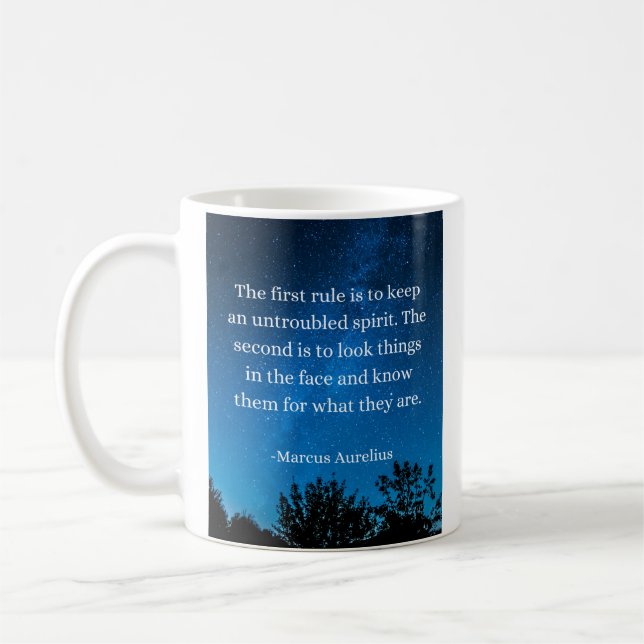 Mug Sagesse stoïque : Gardez un Esprit non troublé, Fa (Gauche)