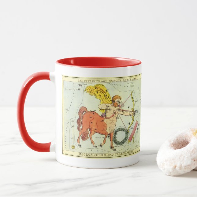 Mug Sagittaire, Constellation Vintage Urania's Mirror (Avec donut)