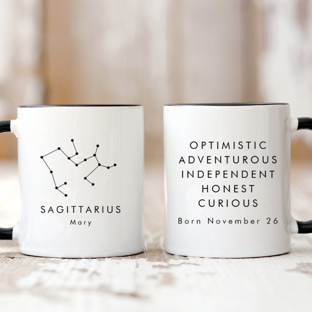 Mug Sagittaire minimaliste personnalisé SIGNE Zodiaque (Créateur téléchargé)
