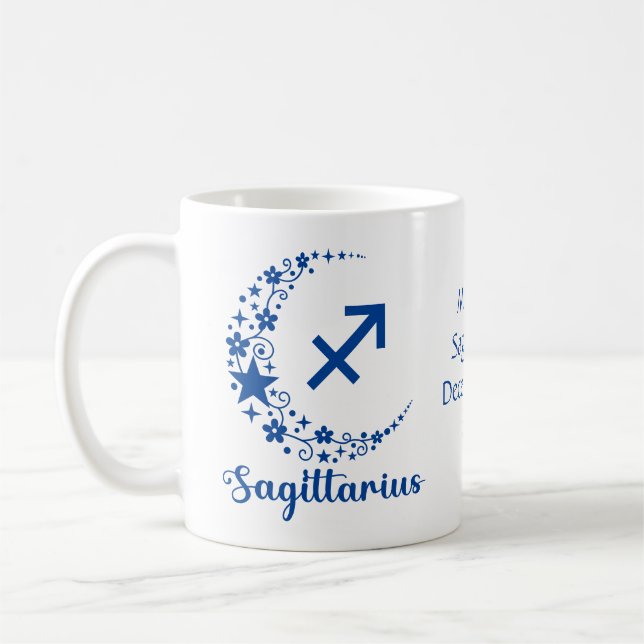Mug Sagittaire Zodiaque Astrologie Anniversaire Bleu B (Gauche)