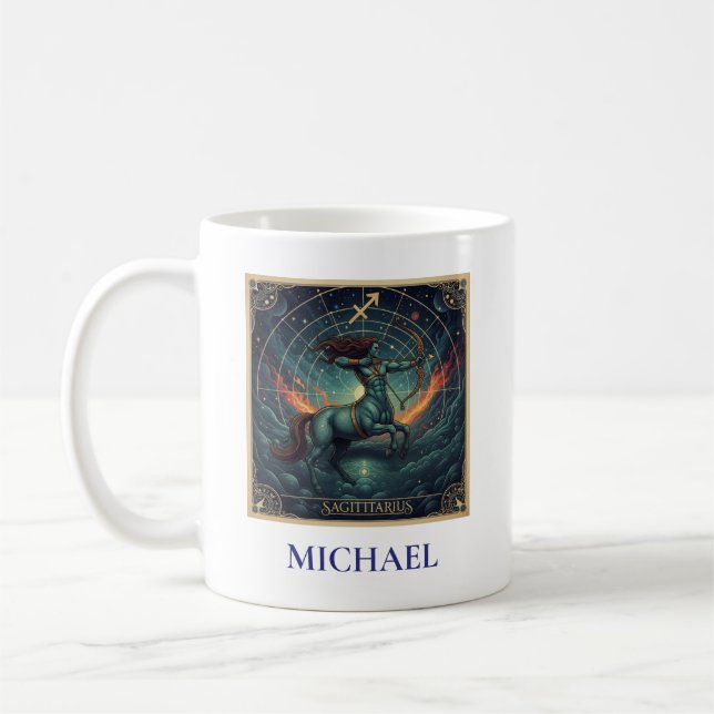 Mug Sagittaire Zodiaque Céleste Bleu (Gauche)